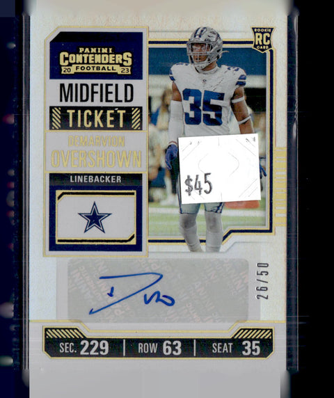 2023 Contenders Demarvion Overshown Midfield Ticket Auto /50