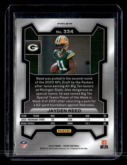 2023 Panini Prizm Jayden Reed Black / White Checker