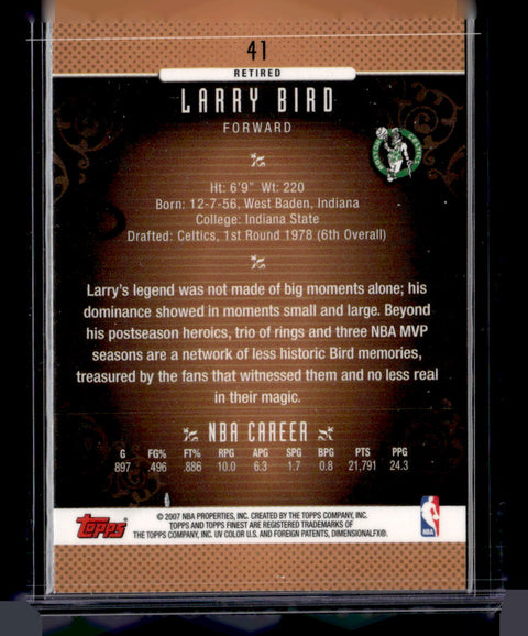 2006-07 Finest #41 Larry Bird