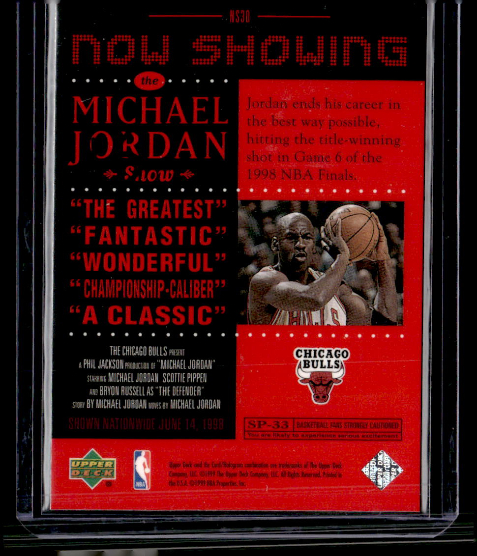 1999 Upper Deck Michael Jordan Now Showing