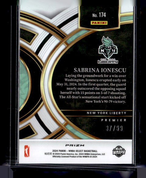 2024 Panini WNBA Select Sabrina Ionescu White