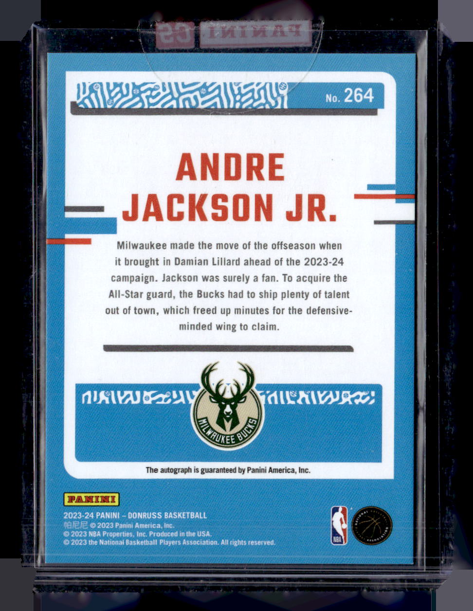 2023-24 Donruss Andre Jackson Jr. Red Choice Auto