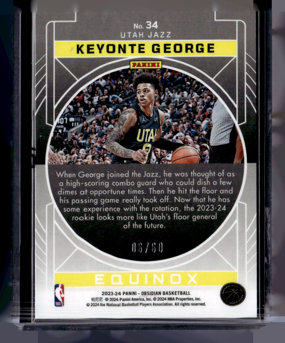 2023-24 Panini Obsidian Keyonte George Equinox