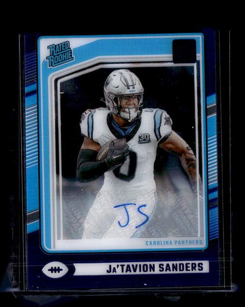2024 Donruss Clearly Ja'Tavion Sanders Blue Auto /49
