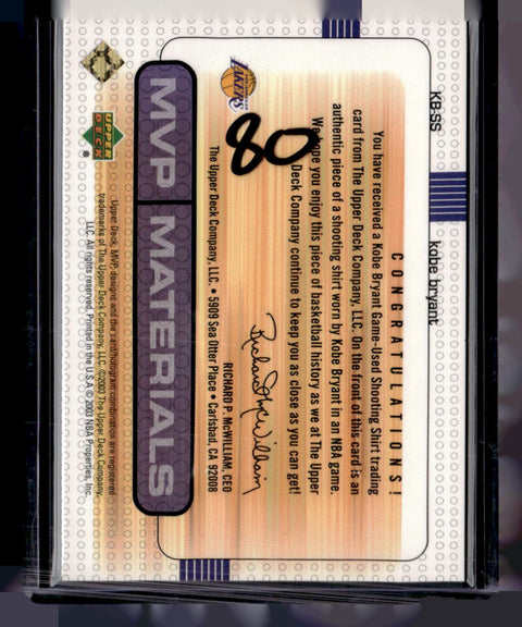 2003-04 Upper Deck MVP #KB-SS Kobe Bryant Materials Shirts