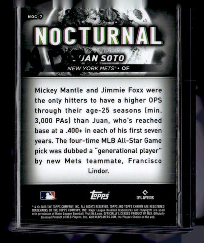 2025 Topps Chrome Black Juan Soto Nocturnal