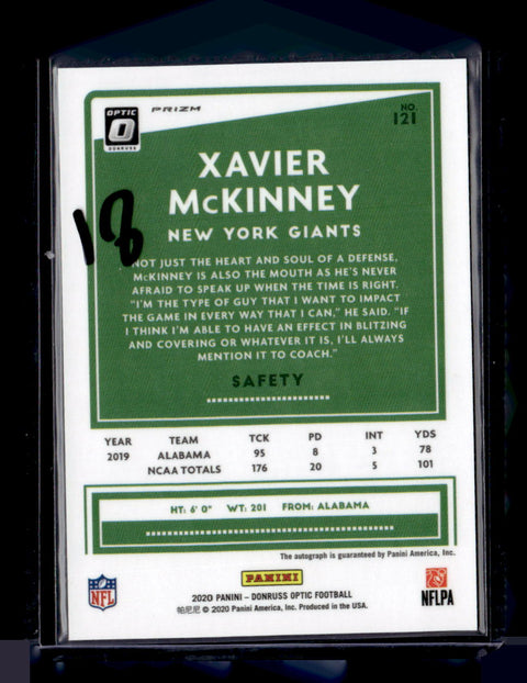 2020 Donruss Optic Xavier McKinney Bronze Auto