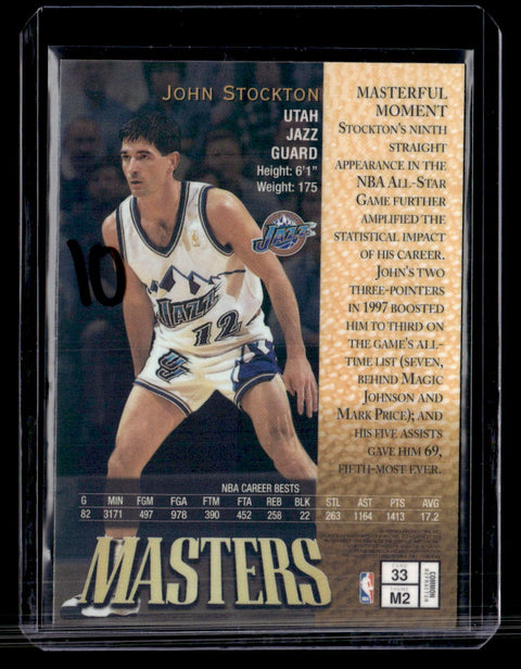 1997 Topps Finest John Stockton Masters Refractor
