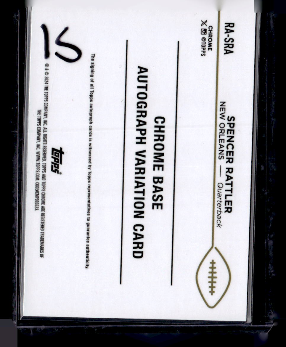 2024 Topps Chrome Spencer Rattler Silver Autograph