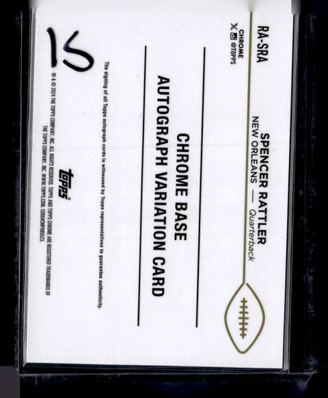 2024 Topps Chrome Spencer Rattler Silver Autograph