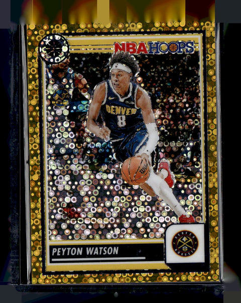 2023-24 NBA Hoops Premium Stock Peyton Watson Gold Disco /10