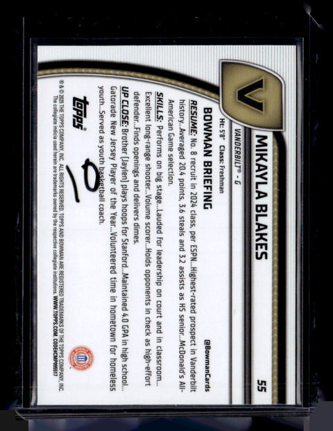 2024-25 Bowman University Chrome #55 Mikayla Blakes Green Shimmer