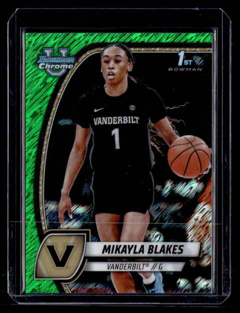 2024-25 Bowman University Chrome #55 Mikayla Blakes Green Shimmer