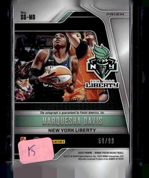 2024 Panini WNBA Prizm Marquesha Davis Red Auto