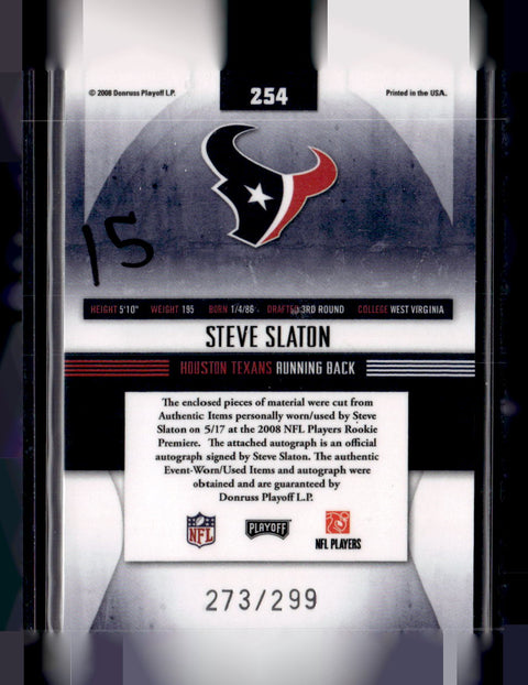 2008 Playoff Absolute Memorabilia #254 Steve Slaton #/299