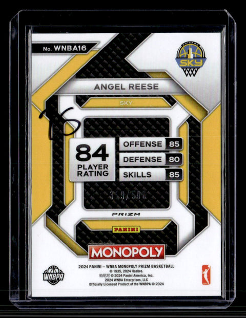 2024 Panini WNBA Monopoly Prizm Angel Reese Gold Mojo /500