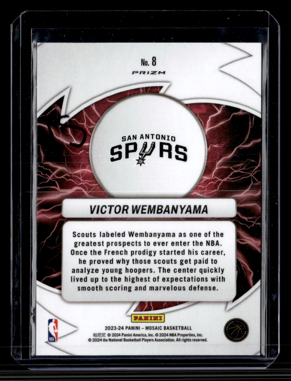 2023-24 Panini Mosaic #8 Victor Wembanyama Thunder Road Mosaic Green