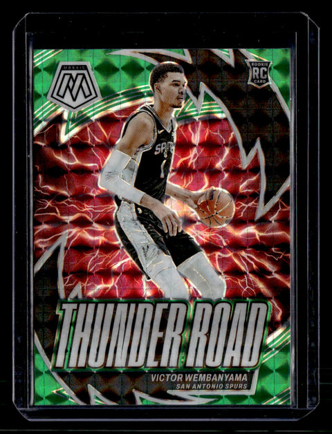 2023-24 Panini Mosaic #8 Victor Wembanyama Thunder Road Mosaic Green