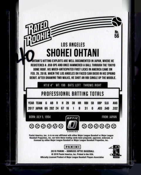 2018 Donruss Optic #56 Shohei Ohtani Running