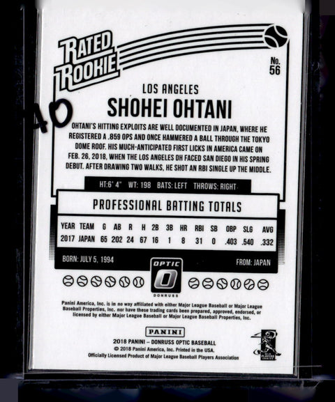 2018 Donruss Optic #56 Shohei Ohtani Running