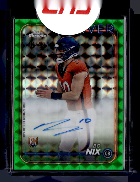 2024 Topps Chrome Bo Nix Green Geometric Autograph /99