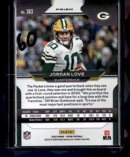2020 Panini Prizm Jordan Love Orange Lazer