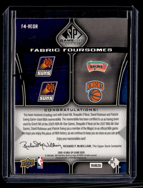 2009-10 Upper Deck SP Hill / O'Neal / Robinson / Ewing Fabric Foursome /199