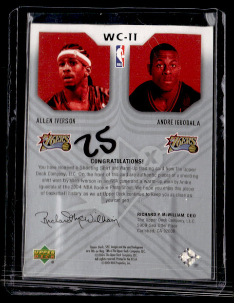 2004 Upper Deck Allen Iverson / Andre Iguodala Winning Combo Dual Patch