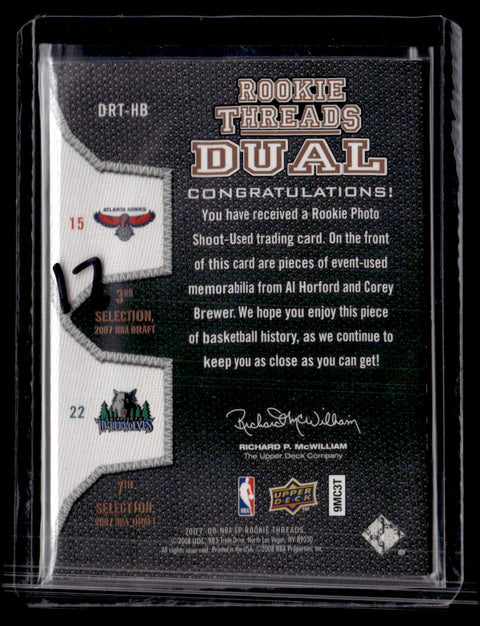 2007-08 SP Rookie Threads Al Horford / Acie Law Rookie Threads Dual Parallel /99