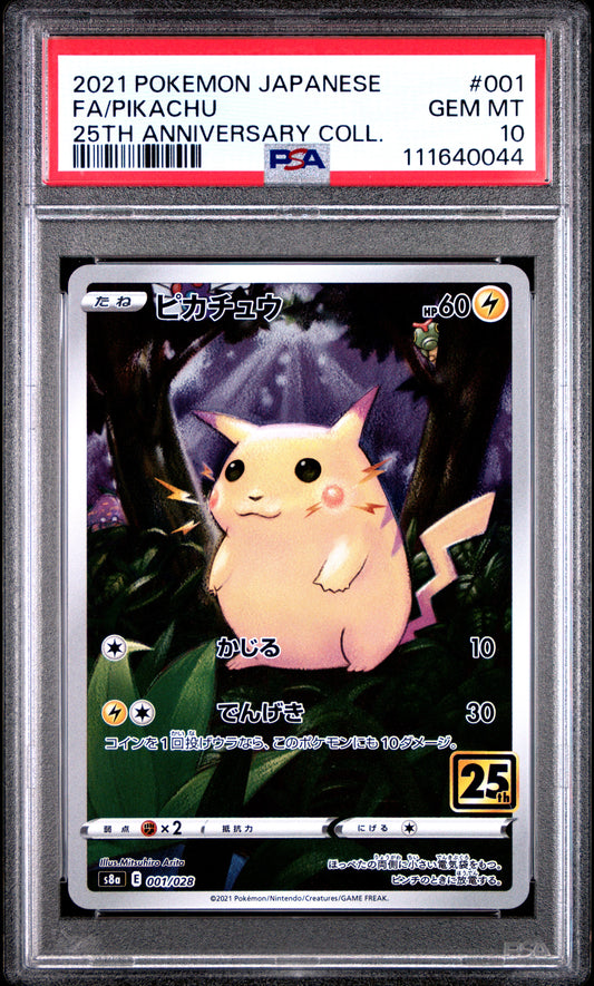 2021 Pokemon Japanese 25th Anniversary Collection #001 Fa/Pikachu PSA 10
