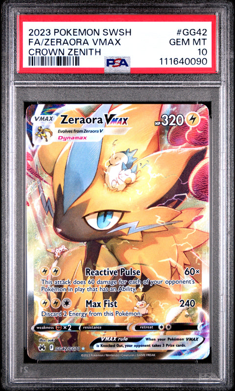 2023 Pokemon Sword And Shield Crown Zenith #GG42 Fa/Zeraora Vmax PSA 10