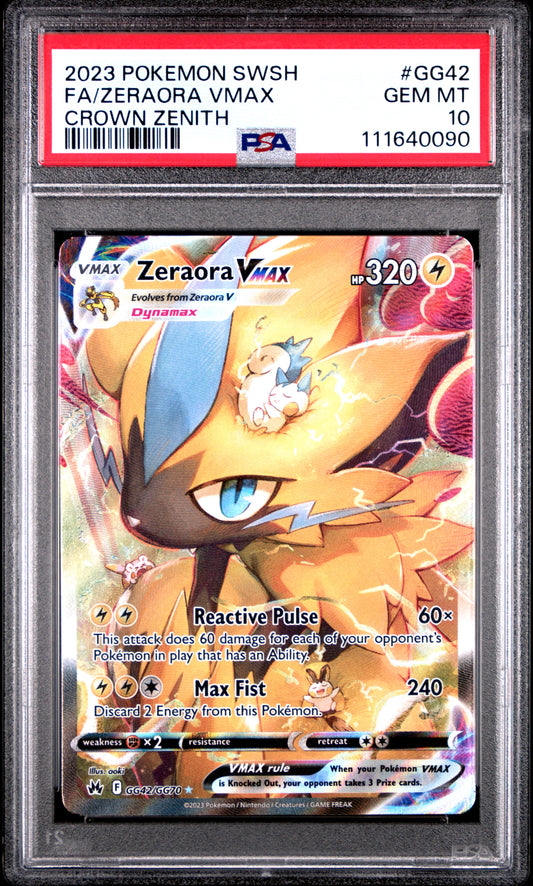 2023 Pokemon Sword And Shield Crown Zenith #GG42 Fa/Zeraora Vmax PSA 10