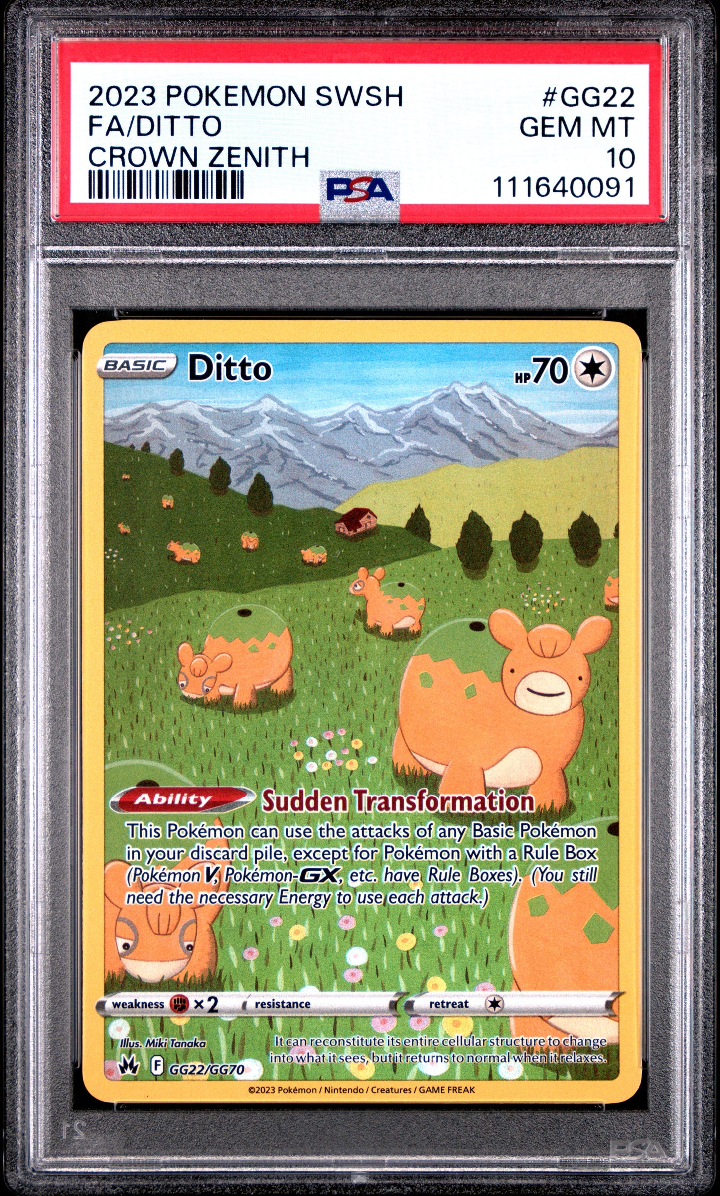 2023 Pokemon Sword And Shield Crown Zenith #GG22 Fa/Ditto Crown Zenith PSA 10