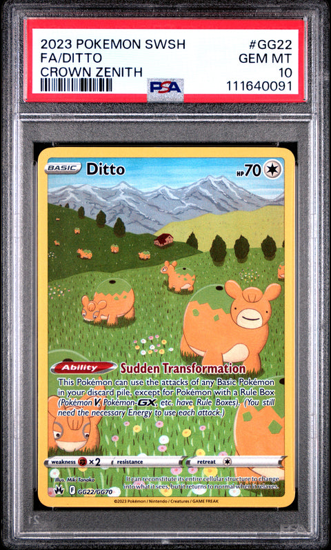2023 Pokemon Sword And Shield Crown Zenith #GG22 Fa/Ditto Crown Zenith PSA 10