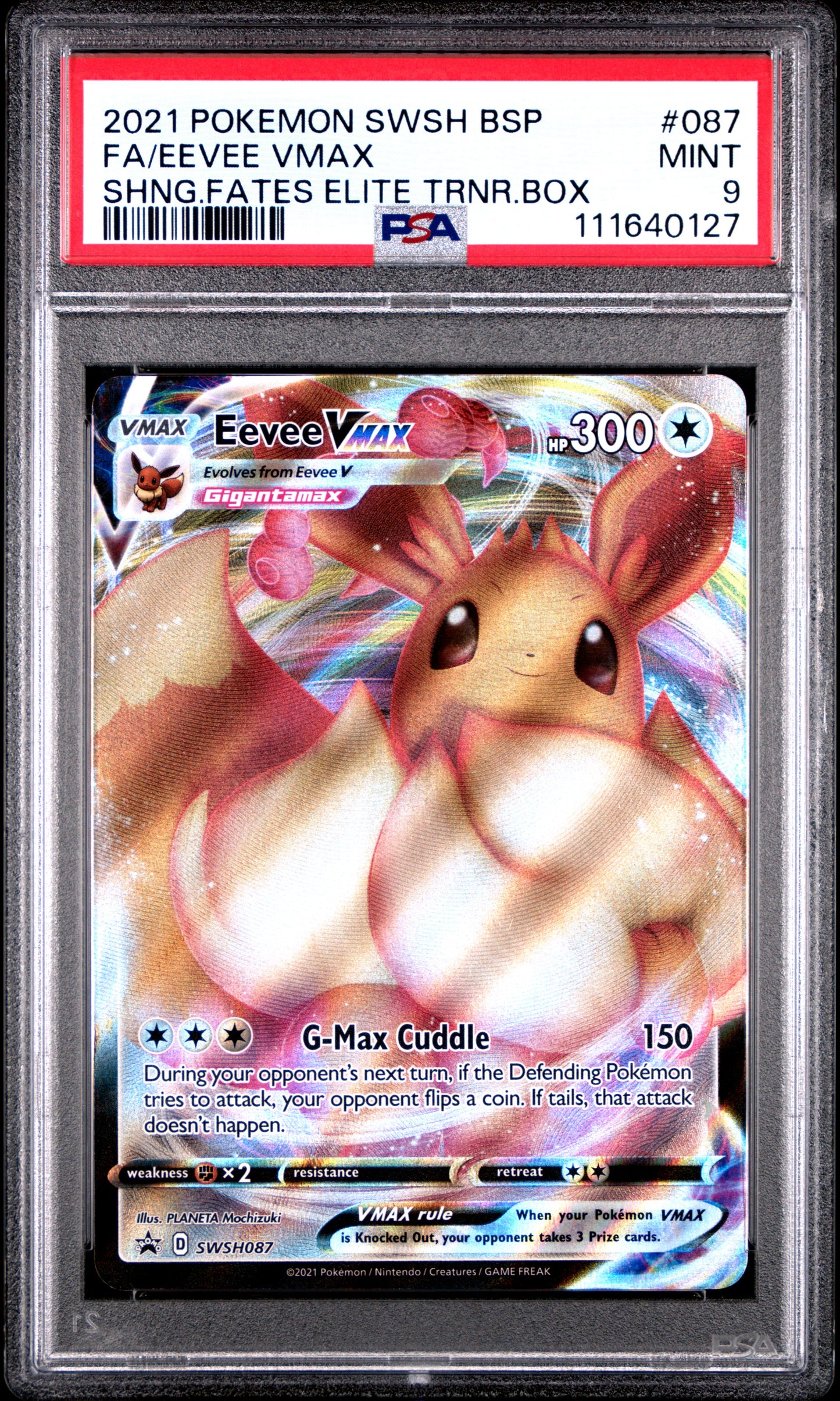 2021 Pokemon Swsh Black Star Promo #087 Fa/Eevee Vmax PSA 9