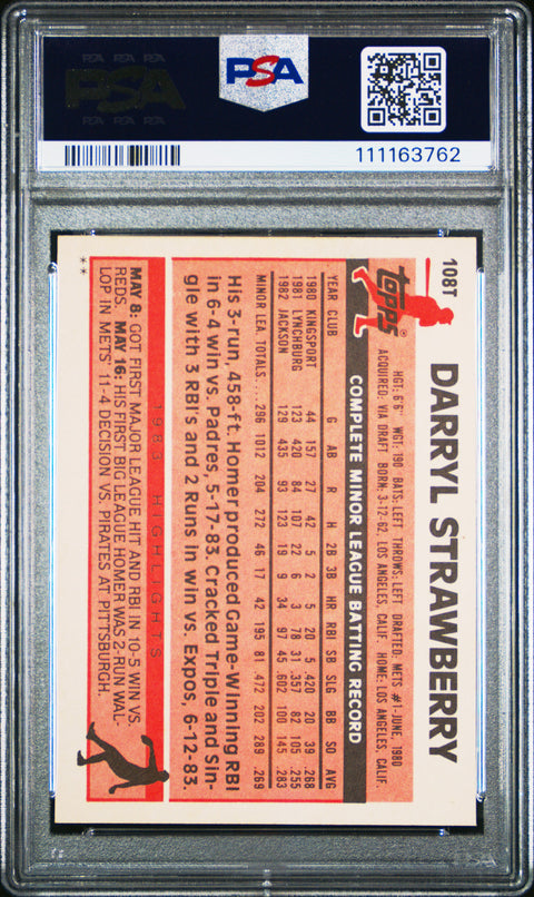 1983 Topps Traded #108T Darryl Strawberry PSA 9