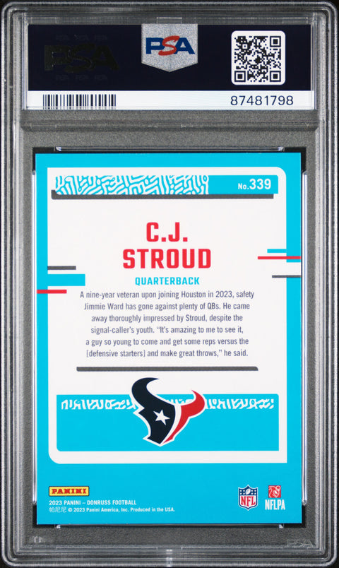 2023 Panini Donruss #339 Cj Stroud PSA 10