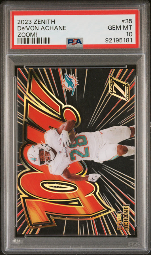 2023 Panini Zenith Zoom! #35 De'Von Achane PSA 10
