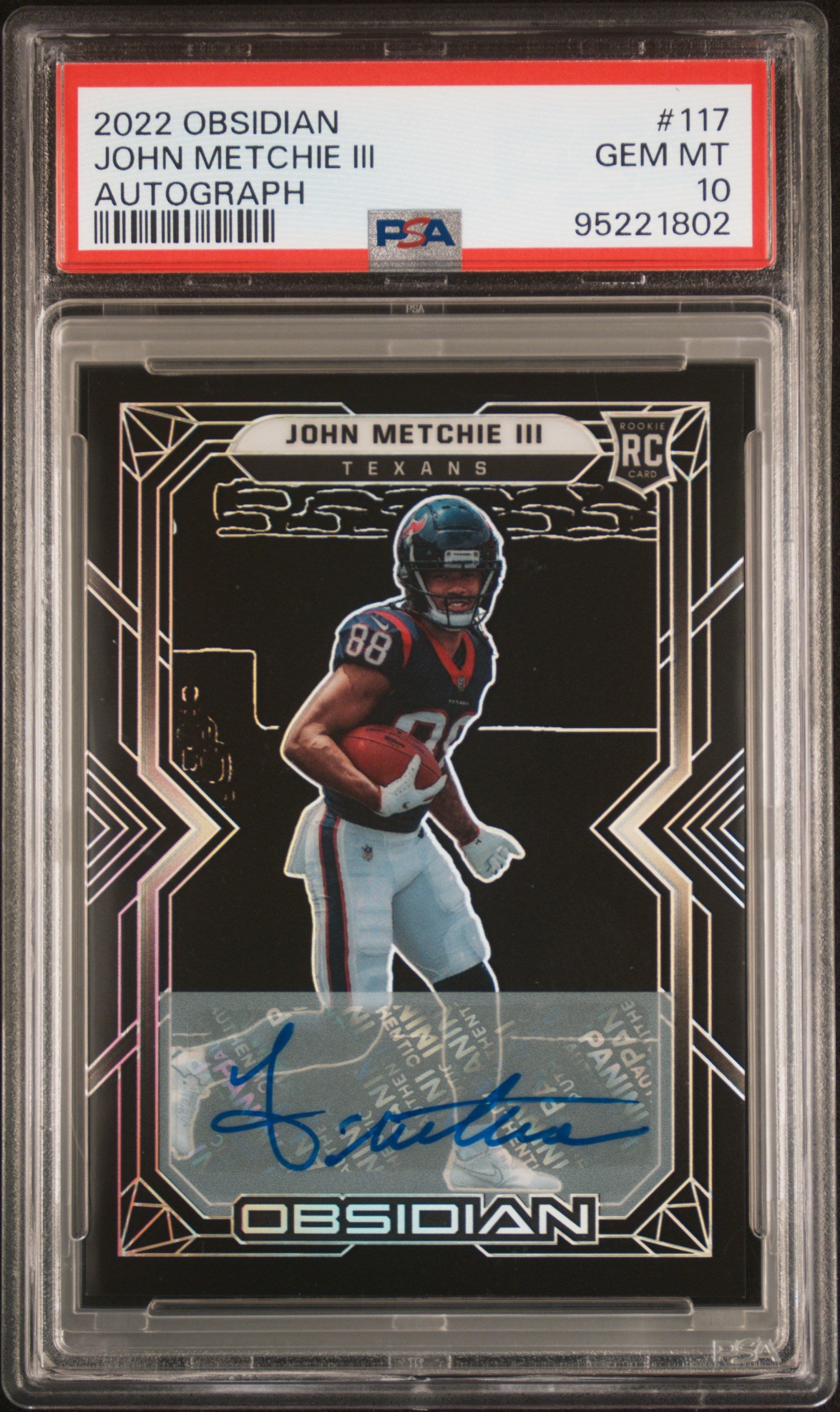 2022 Panini Obsidian #117 John Metchie Iii Autograph PSA 10