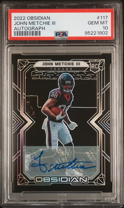 2022 Panini Obsidian #117 John Metchie Iii Autograph PSA 10