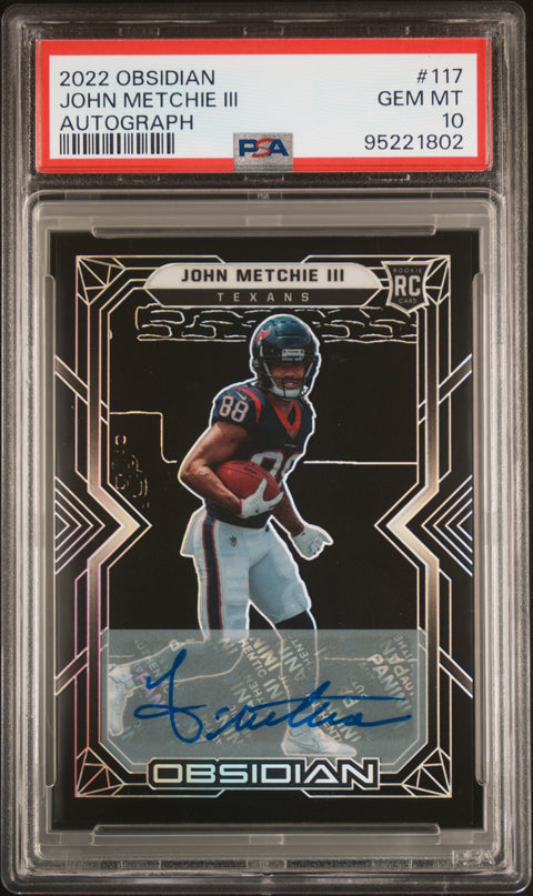 2022 Panini Obsidian #117 John Metchie Iii Autograph PSA 10