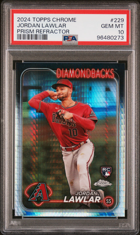 2024 Topps Chrome #229 Jordan Lawlar Prism Refractor PSA 10