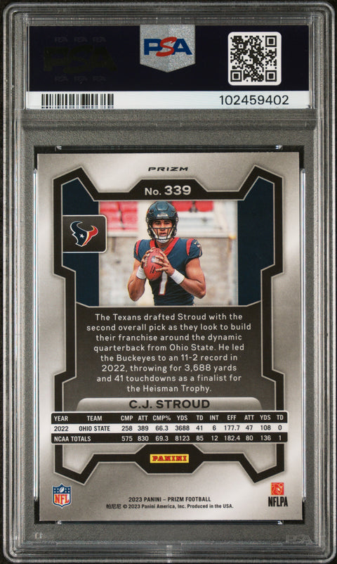 2023 Panini Prizm #339 Cj Stroud Green Wave PSA 10