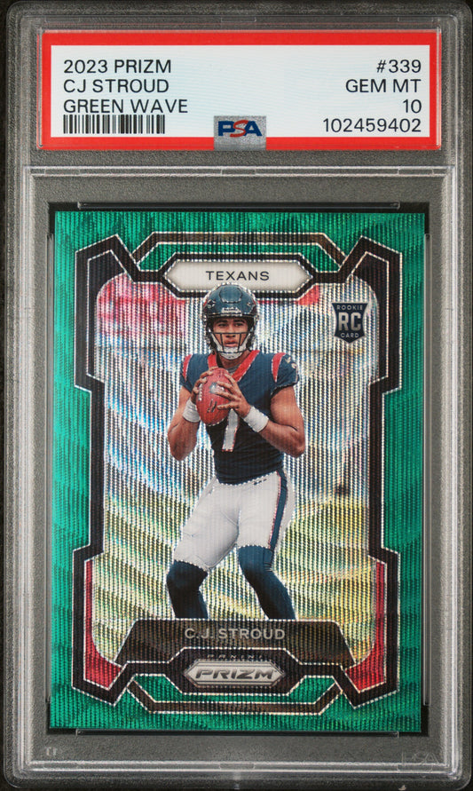 2023 Panini Prizm #339 Cj Stroud Green Wave PSA 10