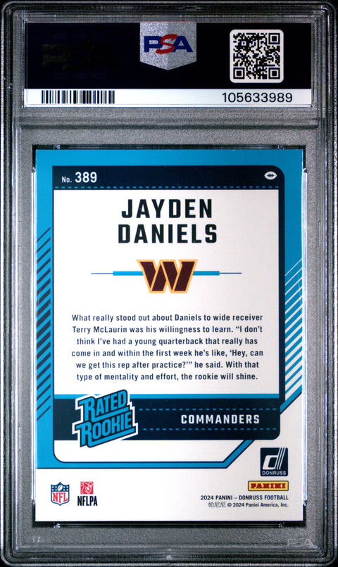 2024 Panini Donruss #389 Jayden Daniels PSA 10