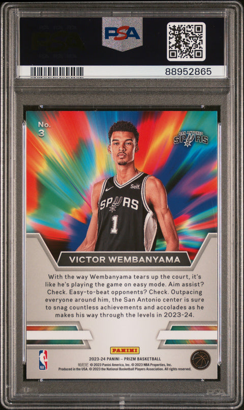 2023 Panini Prizm Instant Impact #3 Victor Wembanyama Instant Impact PSA 10