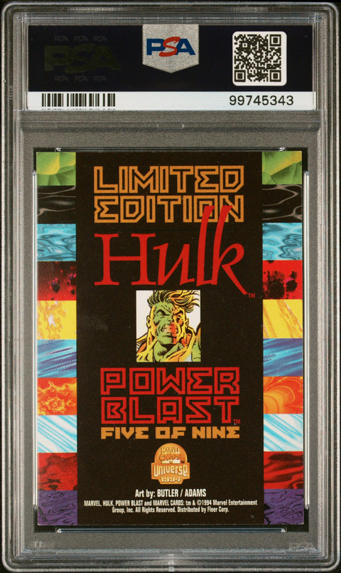 1994 Marvel Universe Power Blast #5 Hulk Power Blast PSA 6