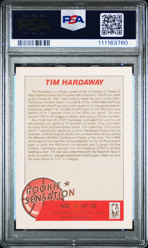 1990 Fleer Rookie Sensations #8 Tim Hardaway Rookie Sensations PSA 9