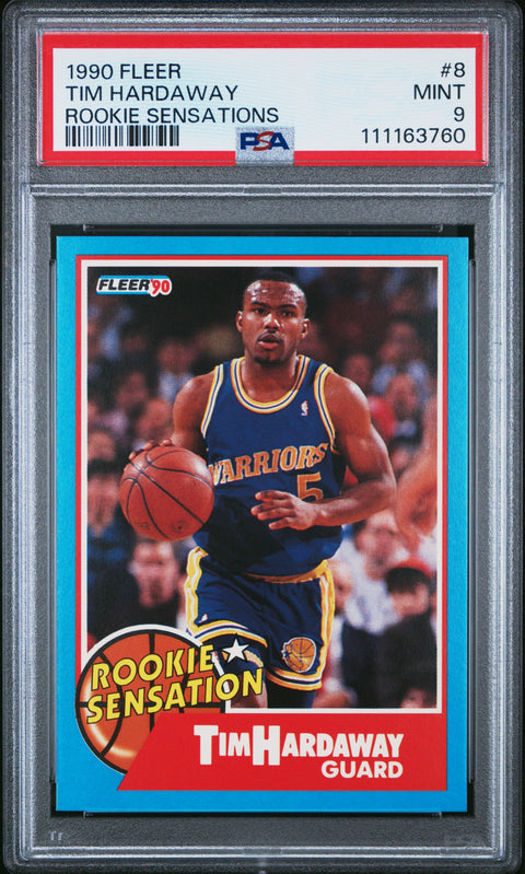 1990 Fleer Rookie Sensations #8 Tim Hardaway Rookie Sensations PSA 9