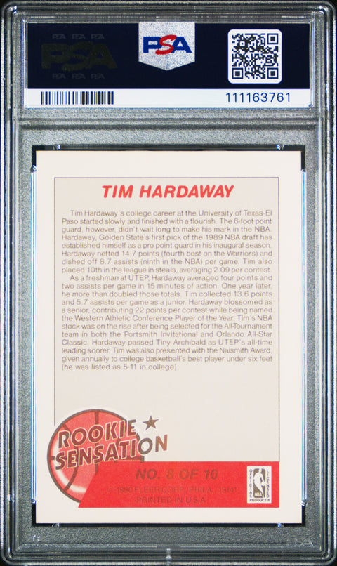 1990 Fleer Rookie Sensations #8 Tim Hardaway Rookie Sensations PSA 9